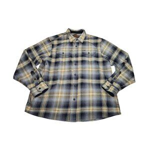 Orvis Heavy Flannel Shirt Jacket Shacket Men’s XL Plaid Multicolor Long Sleeve